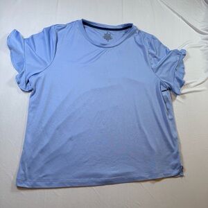 Cuddl Duds Light Blue Short Sleeve Performance Tee